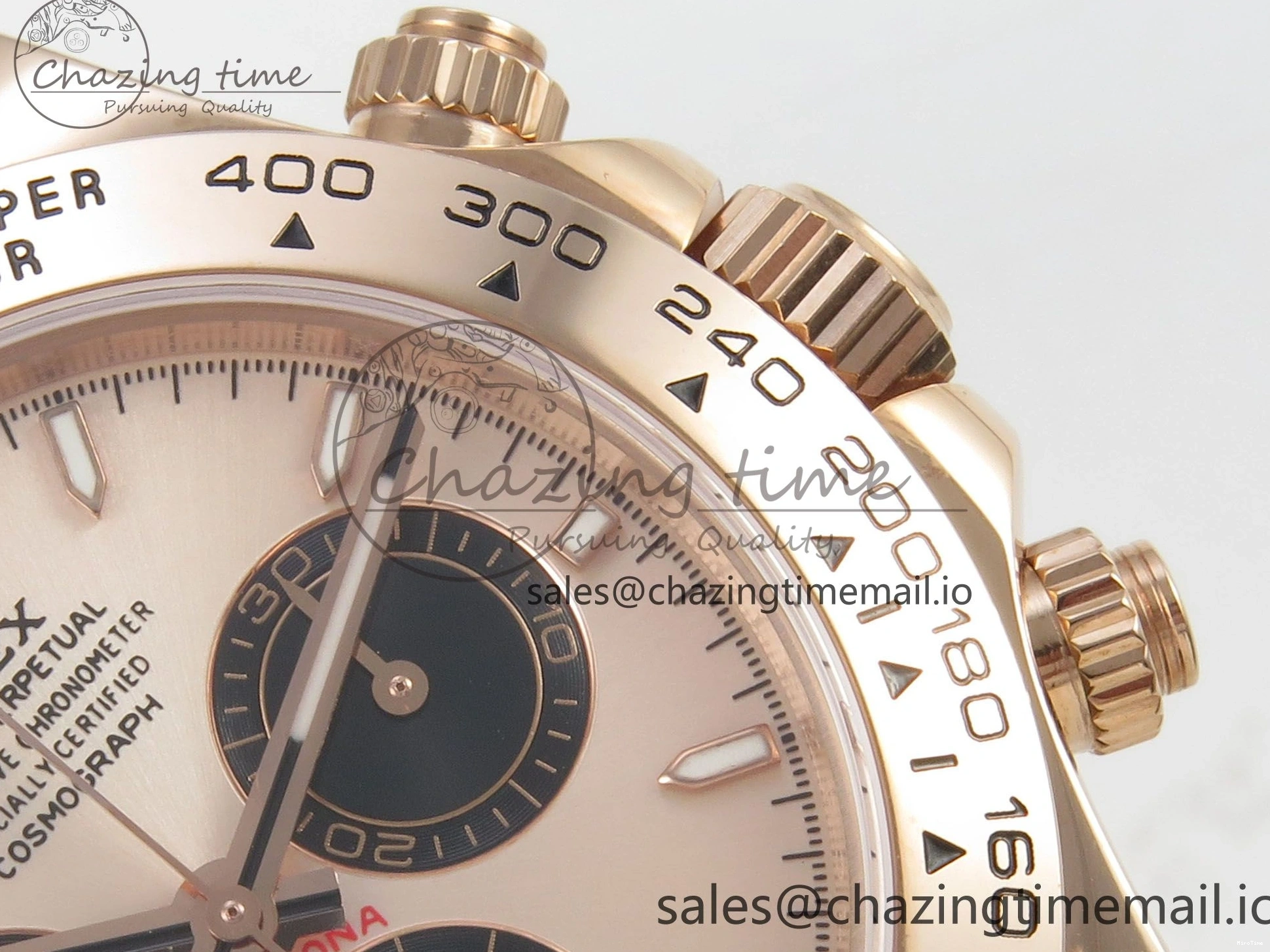 MiroTime 0130 WeatherProof Daytona 126505 RG Clean 1:1 Best Edition RG Champagne Stick Dial on RG Bracelet Super Clone DD 248